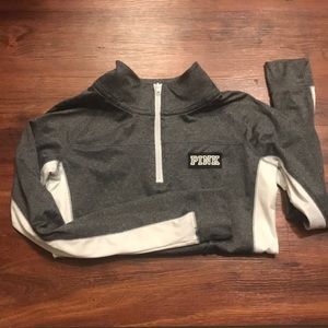 VS Pink Grey Silky Quarter Zip